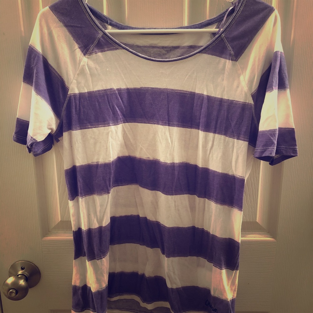 Aeropostale Purple and White T-Shirt XL